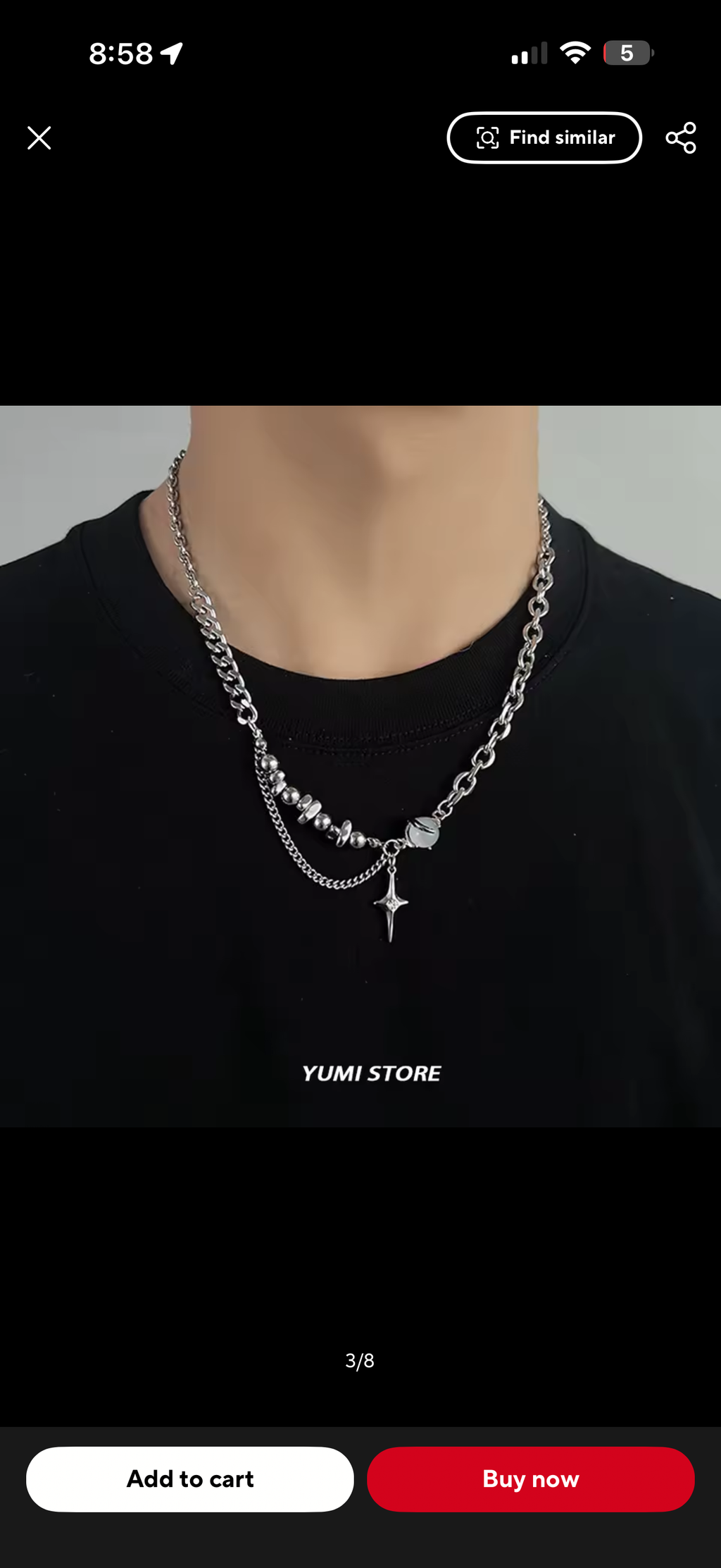 CROSS STAR NECKLACE (SILVER)