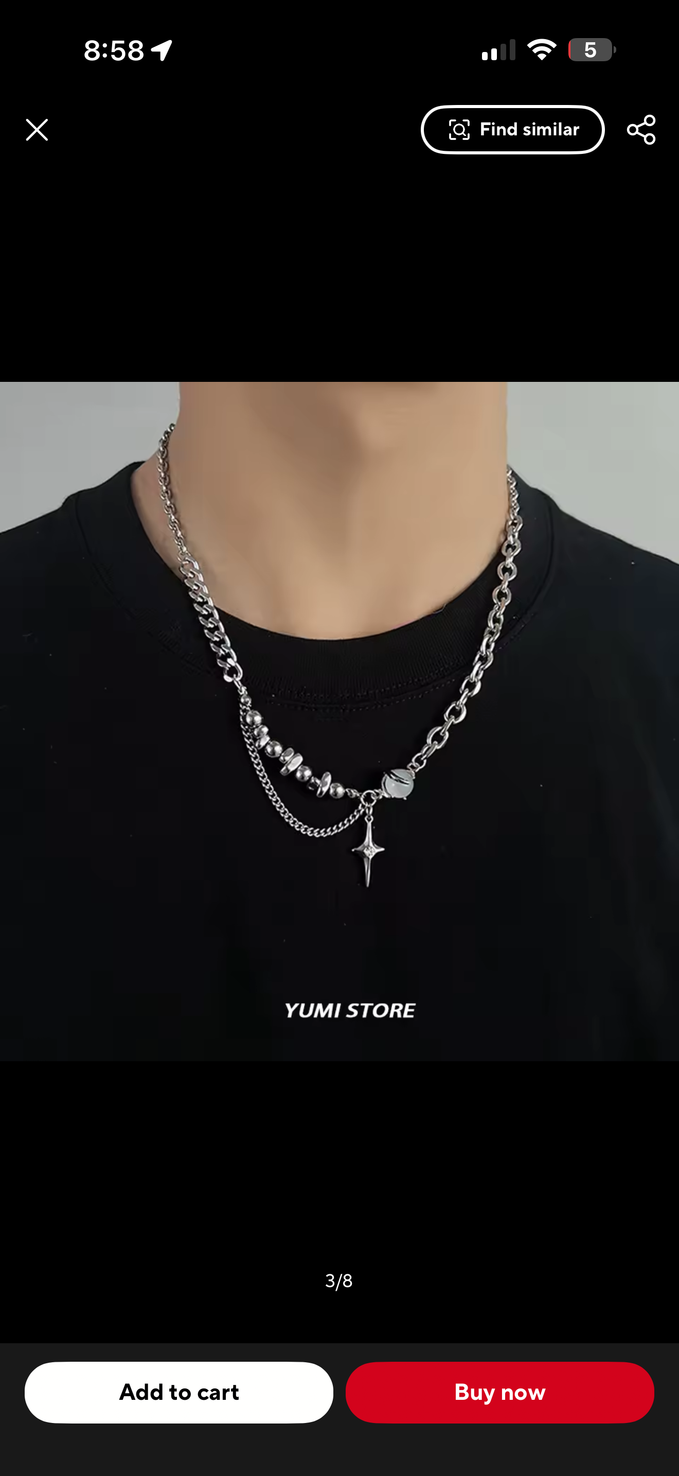 CROSS STAR NECKLACE (SILVER)