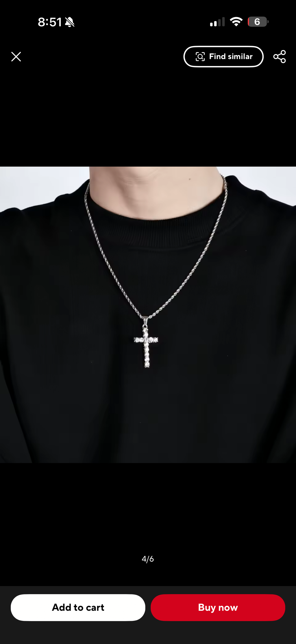 ZIRCON CROSS NECKLACE (SILVER)