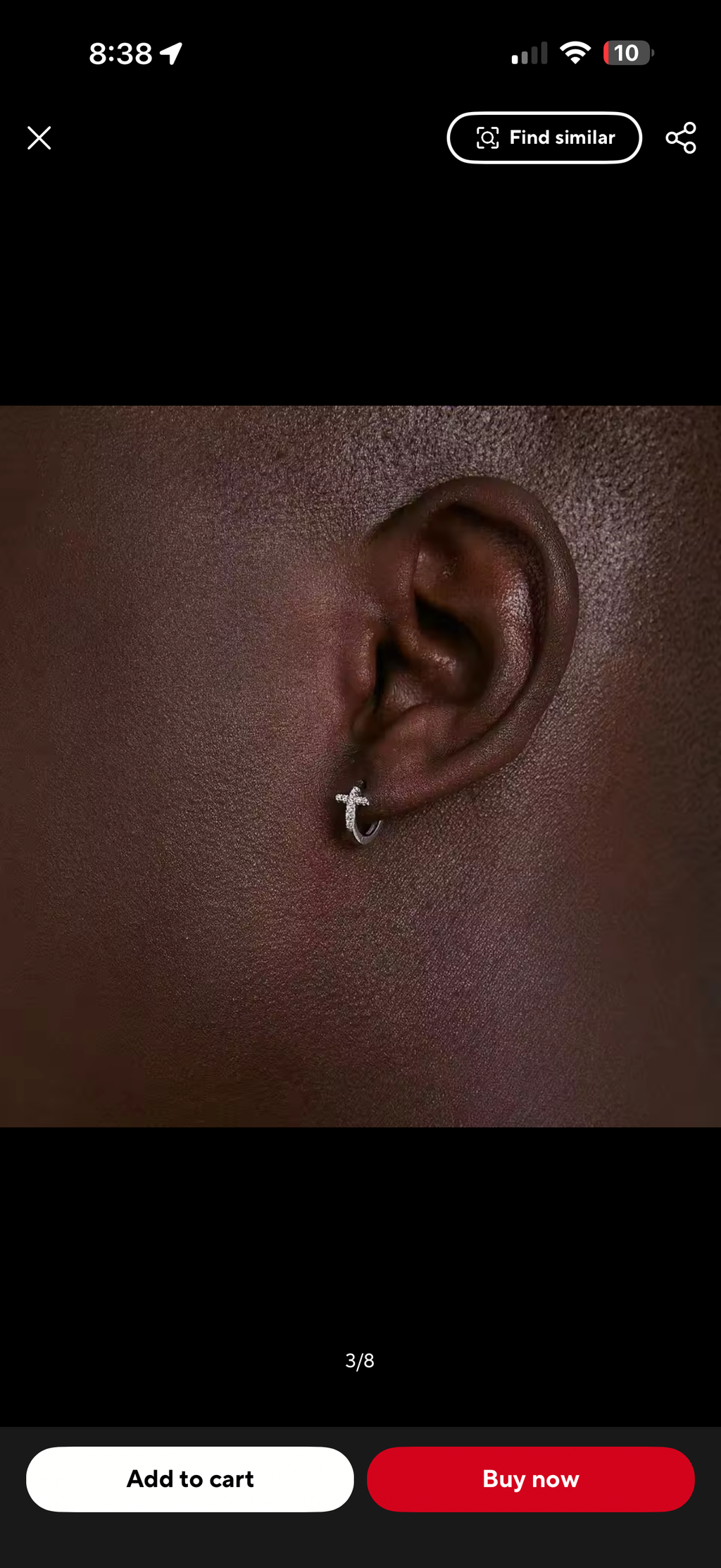 ZIRCON CROSS STUDS (SILVER)