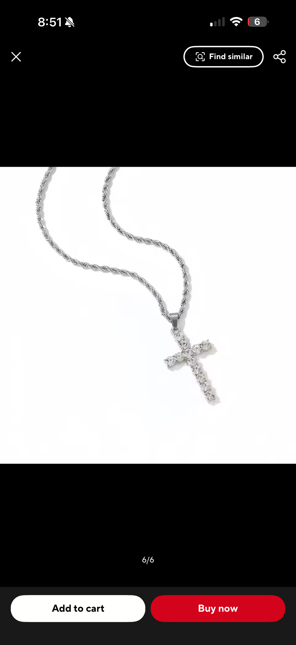ZIRCON CROSS NECKLACE (SILVER)