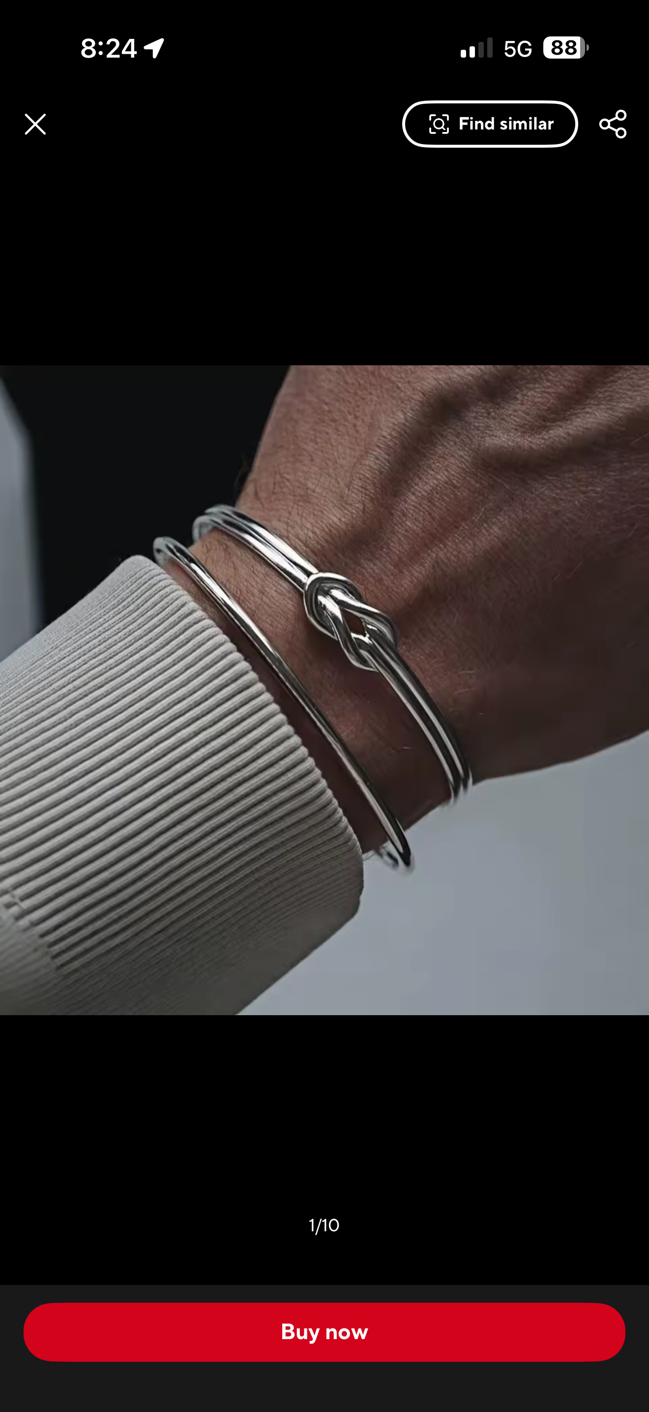 KNOT CUFF BRACELET (SILVER)