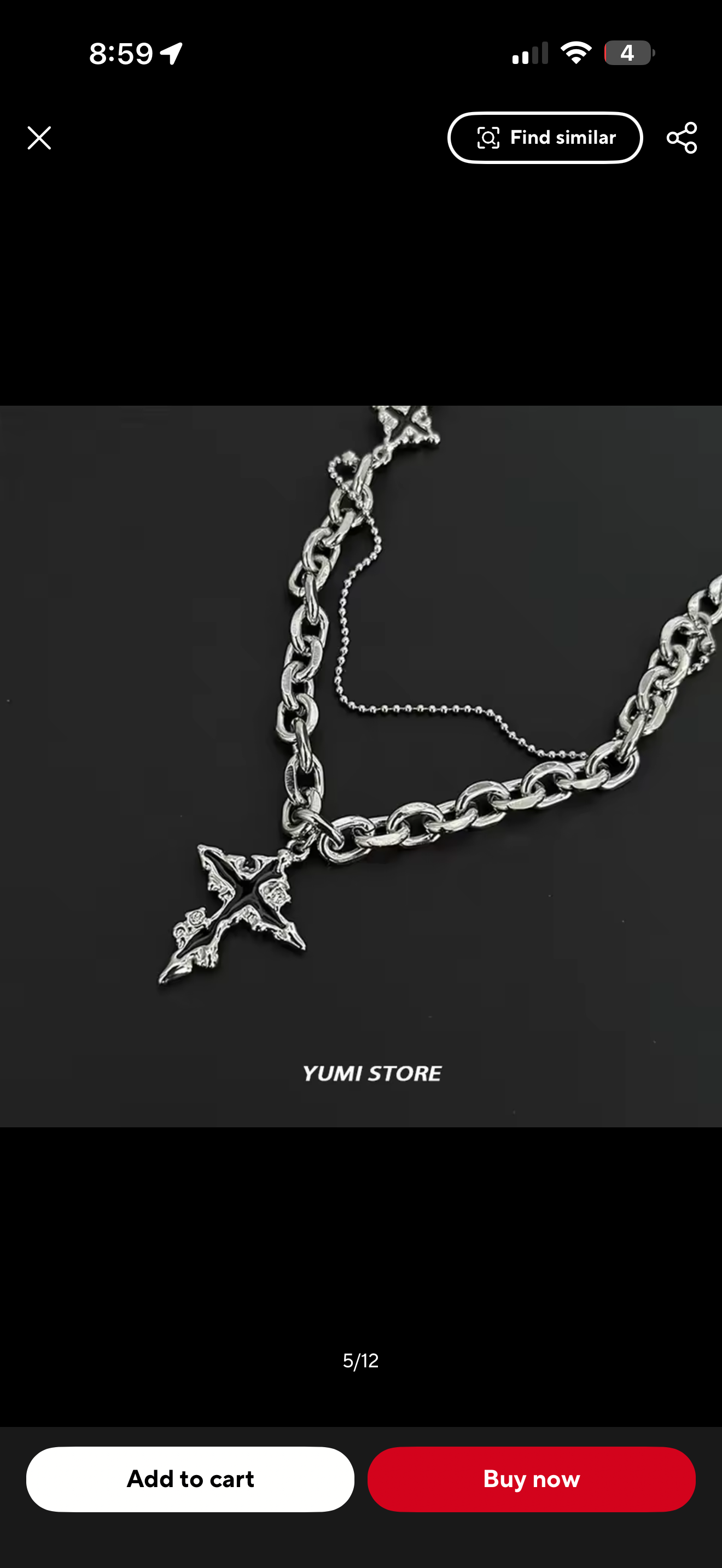 FLAME CROSS NECKLACE (SILVER)