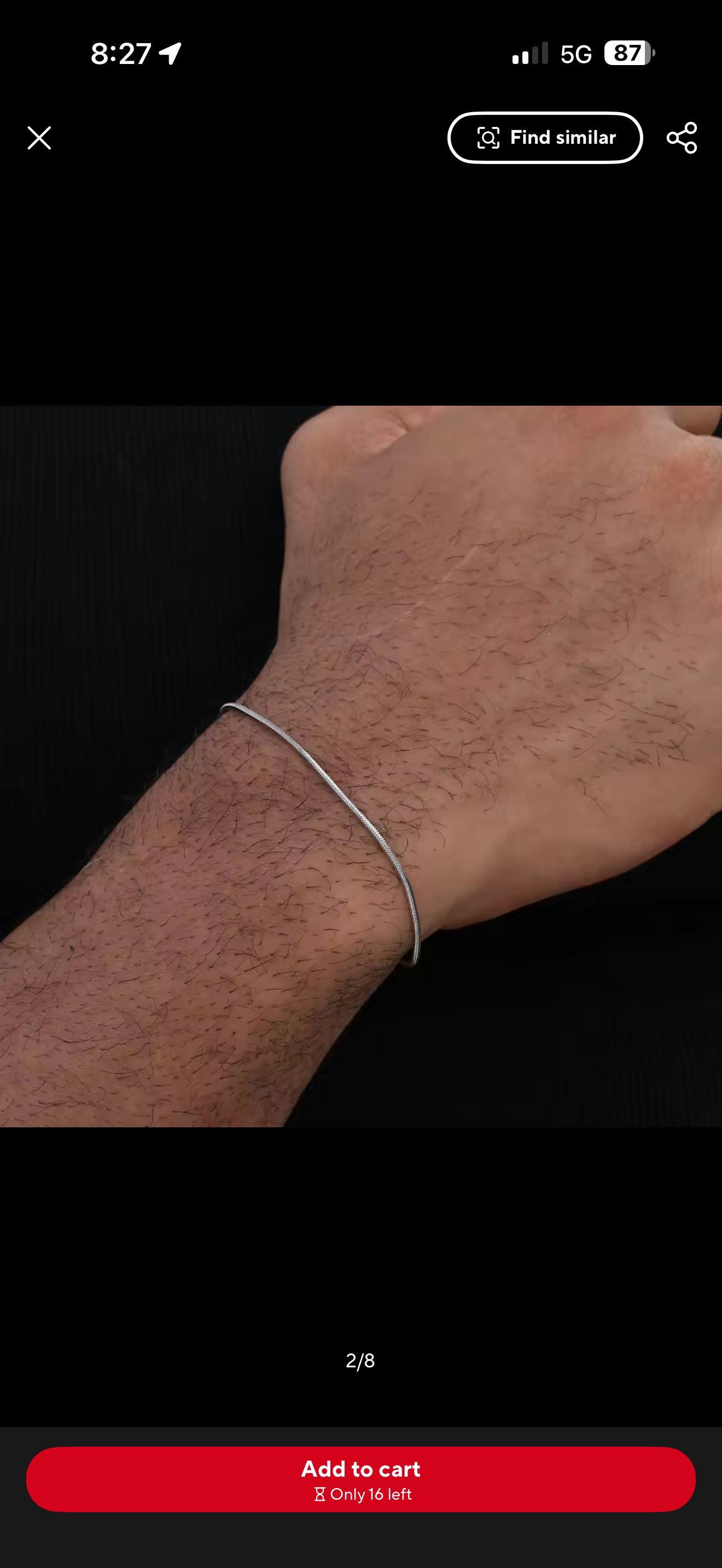 SQUARE SNAKE CHAIN BRACELET (SILVER)