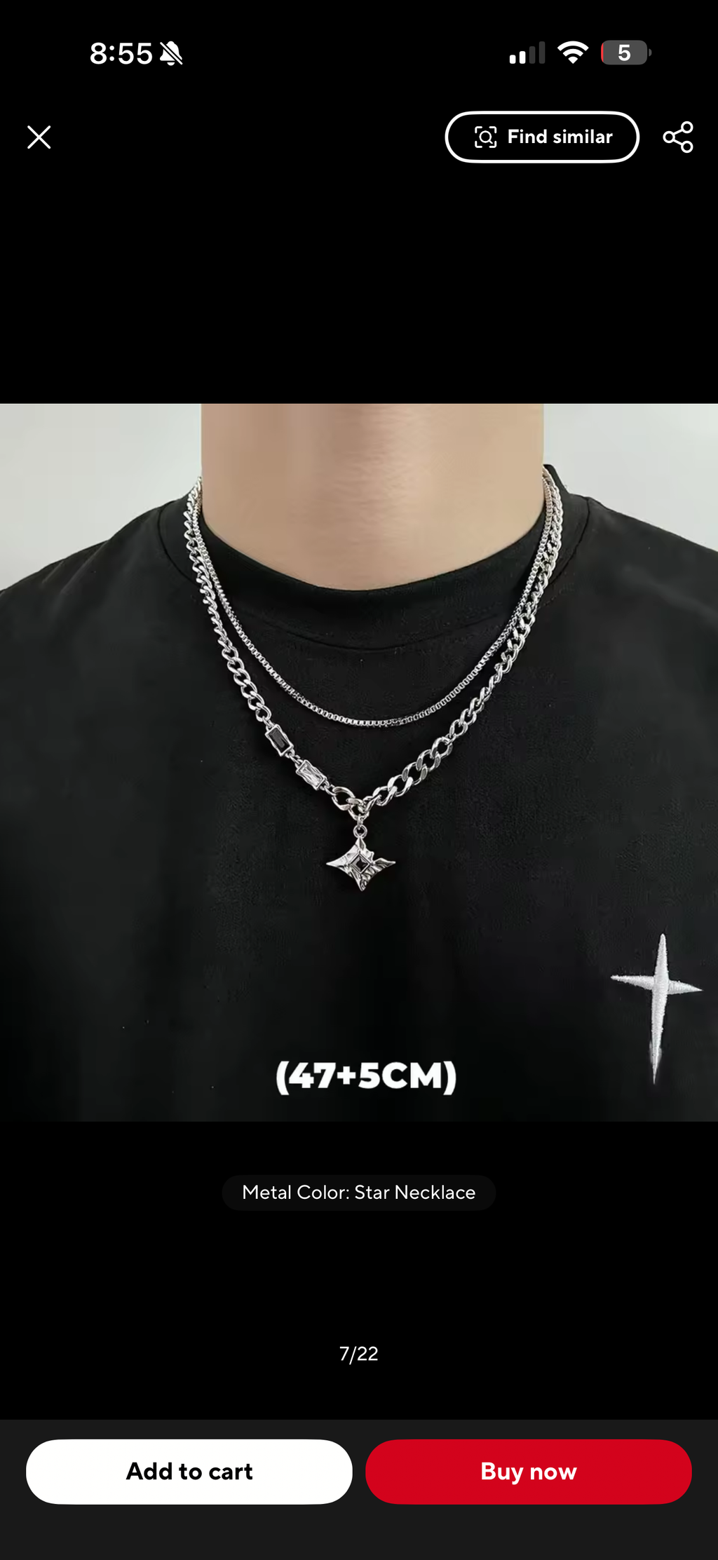 DOUBLE LAYER STAR NECKLACE (SILVER)