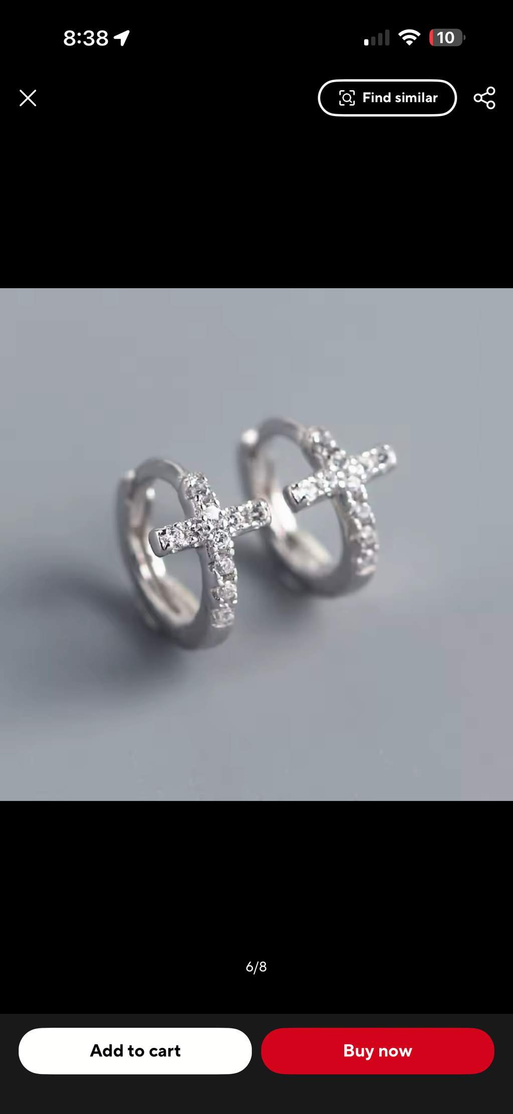 ZIRCON CROSS STUDS (SILVER)
