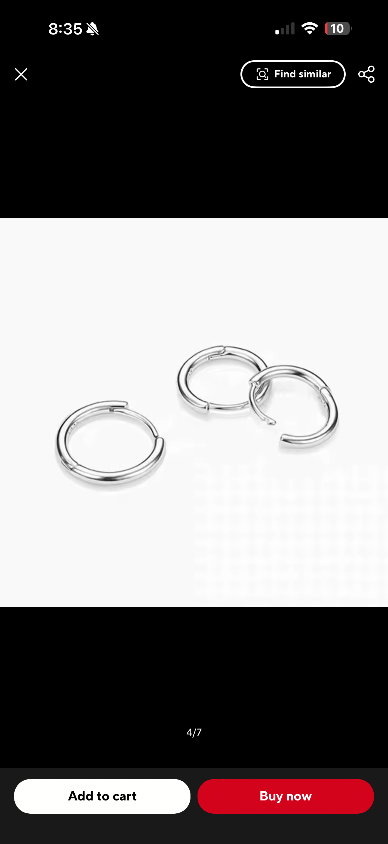 HOOP STUD EARRINGS (SILVER)