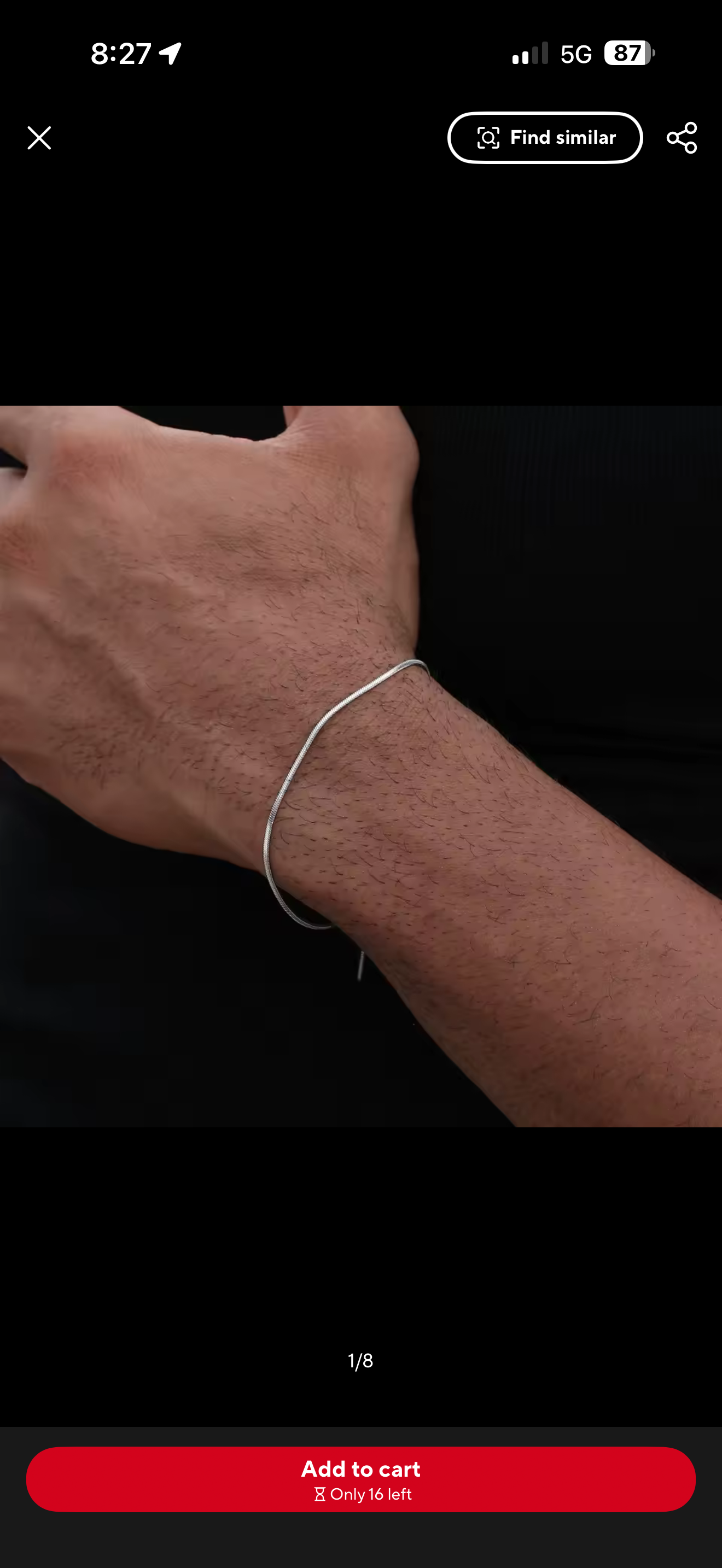 SQUARE SNAKE CHAIN BRACELET (SILVER)