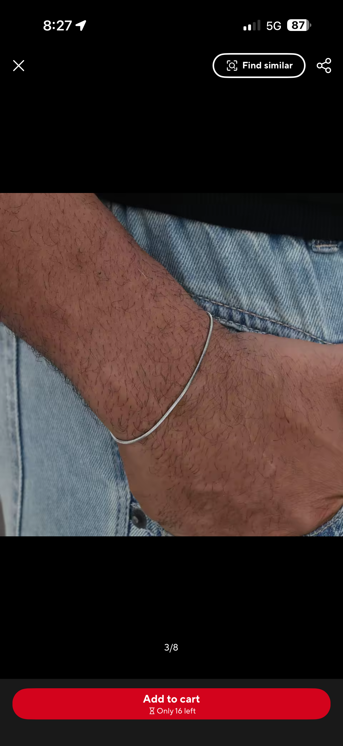 SQUARE SNAKE CHAIN BRACELET (SILVER)