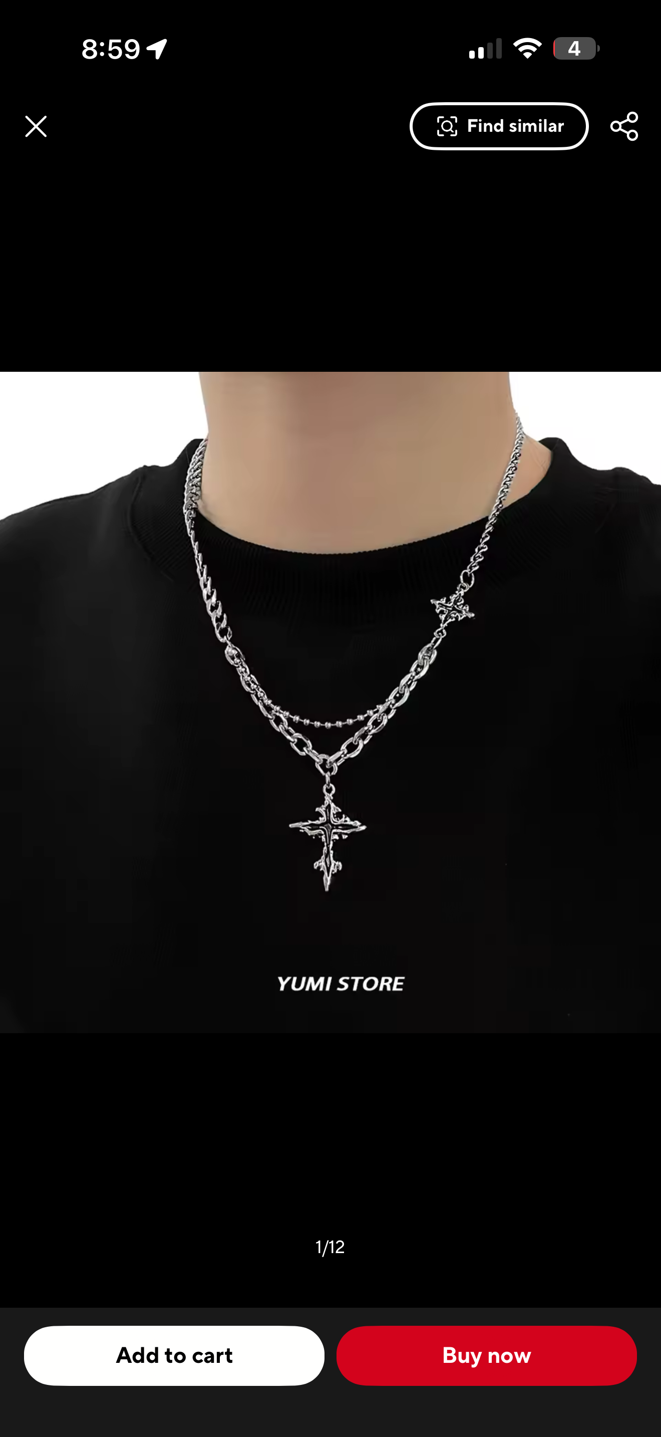 FLAME CROSS NECKLACE (SILVER)